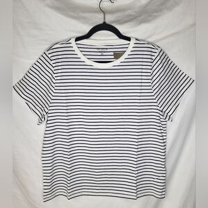 NEW J. Crew Pima Cotton Slim Fit Crewneck XXL Navy Striped Short Sleeve Tee NWT